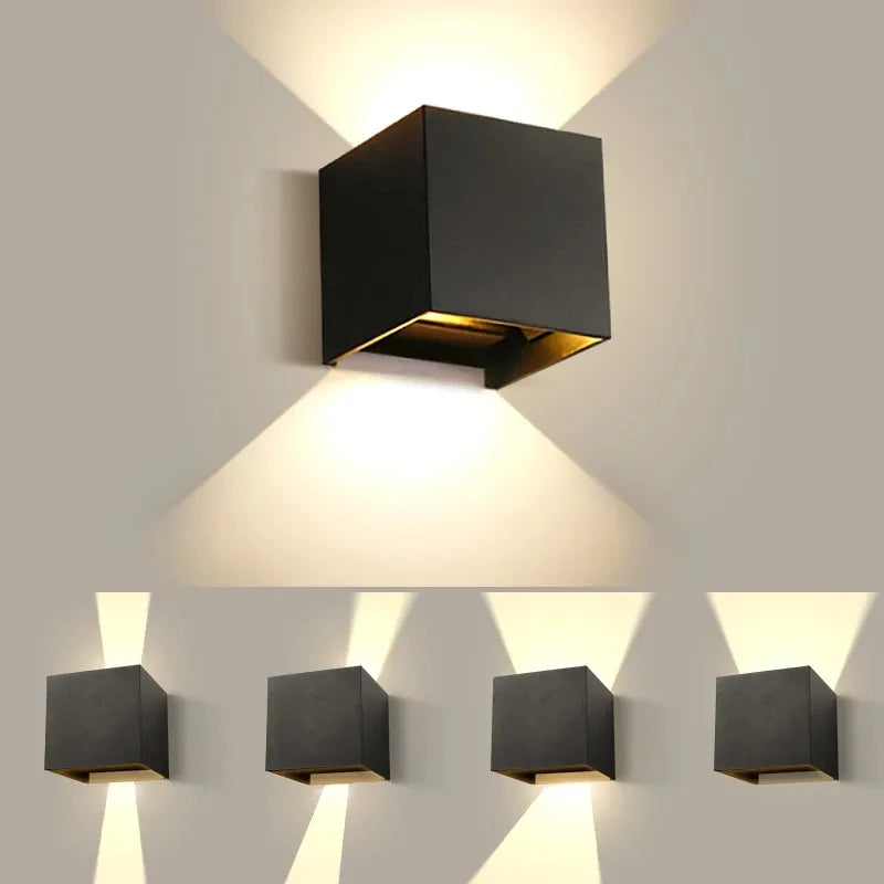 12W LED Wall Light IP65 Waterproof Outdoor Garden Yard Decor Porch Light Beam Angle Adjustable Sconce Balcony Wall Lamp 85-265V