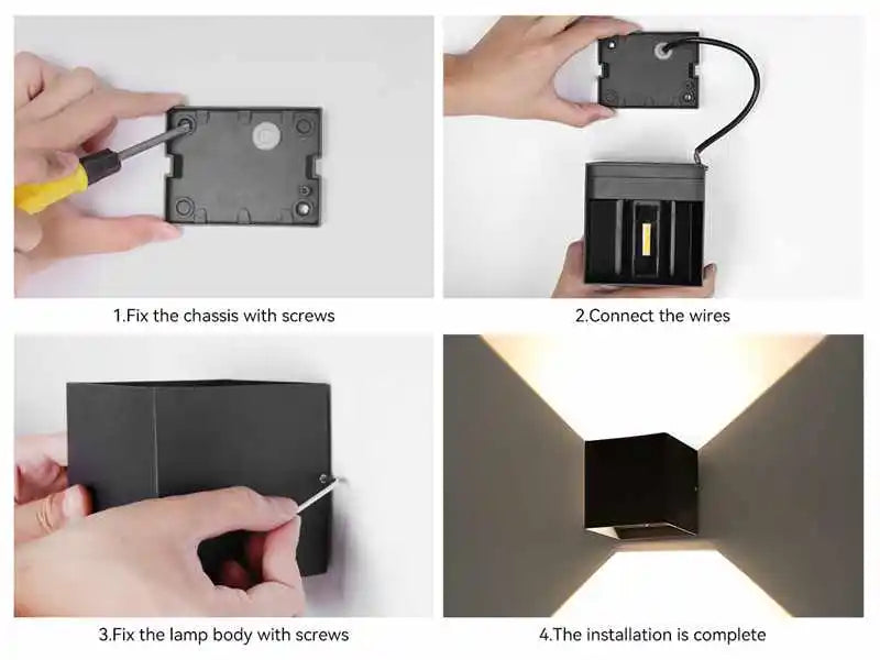 12W LED Wall Light IP65 Waterproof Outdoor Garden Yard Decor Porch Light Beam Angle Adjustable Sconce Balcony Wall Lamp 85-265V