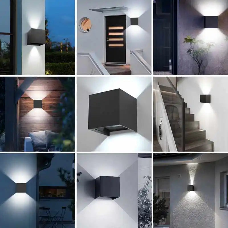 12W LED Wall Light IP65 Waterproof Outdoor Garden Yard Decor Porch Light Beam Angle Adjustable Sconce Balcony Wall Lamp 85-265V