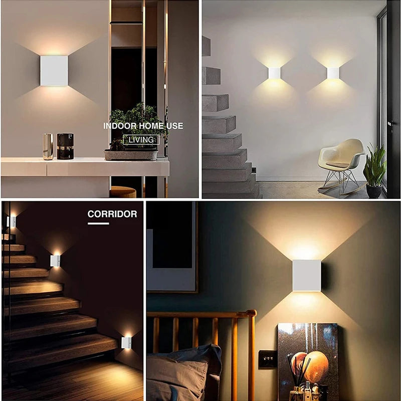 12W LED Wall Light IP65 Waterproof Outdoor Garden Yard Decor Porch Light Beam Angle Adjustable Sconce Balcony Wall Lamp 85-265V