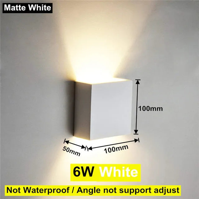 12W LED Wall Light IP65 Waterproof Outdoor Garden Yard Decor Porch Light Beam Angle Adjustable Sconce Balcony Wall Lamp 85-265V