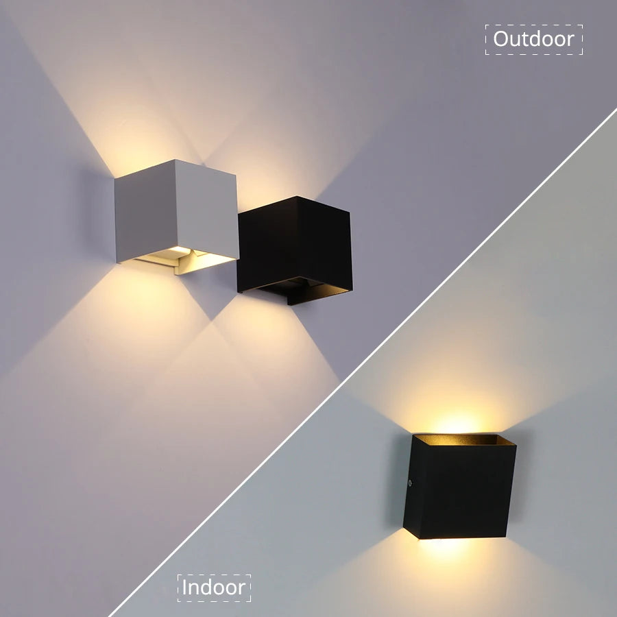 12W LED Wall Light IP65 Waterproof Outdoor Garden Yard Decor Porch Light Beam Angle Adjustable Sconce Balcony Wall Lamp 85-265V