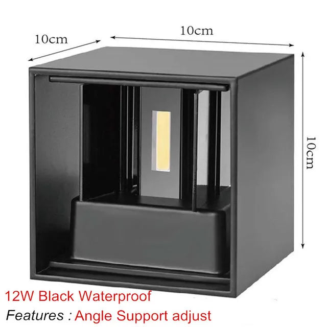 12W LED Wall Light IP65 Waterproof Outdoor Garden Yard Decor Porch Light Beam Angle Adjustable Sconce Balcony Wall Lamp 85-265V