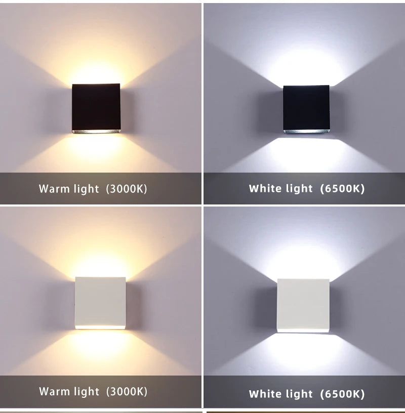 12W LED Wall Light IP65 Waterproof Outdoor Garden Yard Decor Porch Light Beam Angle Adjustable Sconce Balcony Wall Lamp 85-265V